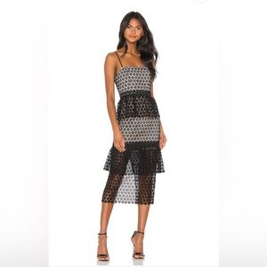 NBD Dolores Black Midi Dress Size S